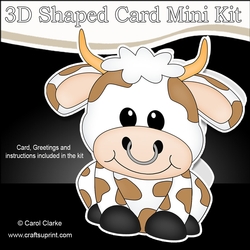 3D Shaped Card Kit - Cute Little Billy Bull