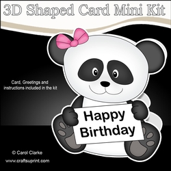 3D Shaped Card Kit - Cute Little Panda Su Ling