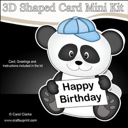 3D Shaped Card Kit - Cute Little Panda Chi Chi