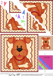 Cute Little Rusty Dog Scalloped Corner Stacker
