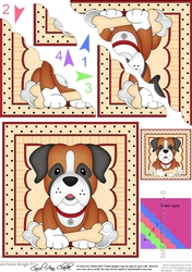 Cute Little Boxer Dog Scalloped Corner Stacker