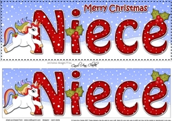 Large DL Merry Christmas NIECE 3D decoupage 
