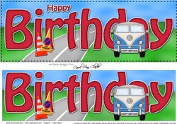 Large DL HAPPY BIRTHDAY 3D decoupage