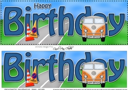 Large DL HAPPY BIRTHDAY 3D decoupage