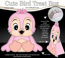3D Cute Bird Treat Box Gift Set Mini Kit - Cute Little Birdie Bird 