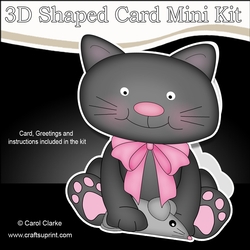 3D Shaped Card Kit - Cute Little Cat Sooty