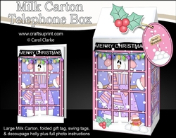 3D Christmas Phone Box Milk Carton Treat Box - Snowman Rio