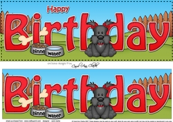 Large DL HAPPY BIRTHDAY 3D decoupage