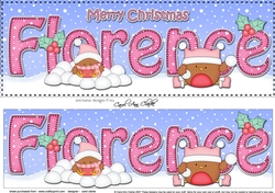 Large DL Merry Christmas FLORENCE 3D decoupage