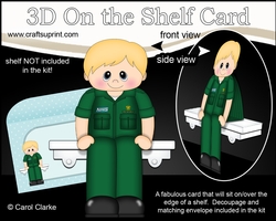 3D on the Shelf Card Kit - Little NHS Paramedic Seb