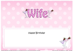 Large DL Happy Birthday WIFE insert