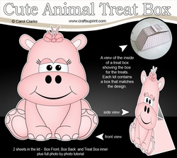 3D Cute Animal Treat Box Gift Set Mini Kit - Cute Little Hilda Hippo