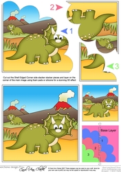 Cute Dinosaur Shell Edged Corner Side Stacker