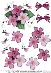 Pretty Viola 3D Decoupage Sheet