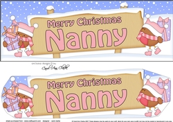 Large DL Merry Christmas NANNY with Robins 3D decoupage