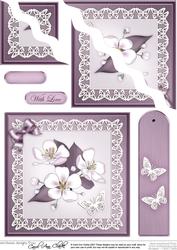 Apple Blossom Quick Card Wavy Corner Side Stacker Topper