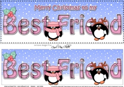 Large DL Merry Christmas TO MY BEST FRIEND 3D decoupage 