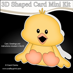 3D Shaped Card Kit - Cute Little Chick Quackers