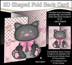 3D Shaped No-Hole Fold Back Mini Kit - Cute Little Cat Sooty
