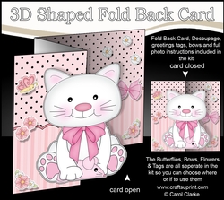 3D Shaped No-Hole Fold Back Mini Kit - Cute Little Cat Bella