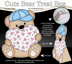 3D Cute Bear Treat Box Gift Set Mini Kit - Cute Little Austin Bear