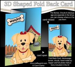 3D Shaped No-Hole Fold Back Mini Kit - Little Golden Labrador Dog Saki