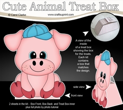 3D Cute Animal Treat Box Gift Set Mini Kit - Cute Little Ziggy Piggy
