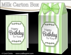 3D Candy Stripe Milk Carton Treat Box Mini Kit
