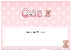 Large DL Happy Birthday ONE TODAY insert