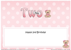 Large DL Happy Birthday TWO TODAY insert