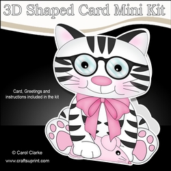 3D Shaped Card  Kit - Cute Little Cat Sammy