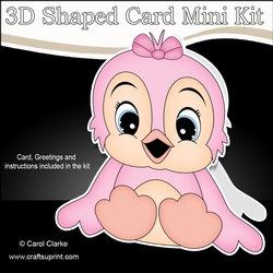 3D Shaped Card  Kit - Cute Little Birdie Bird 