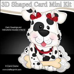 3D Shaped Card  Kit - Little Spotty Dog Mitzi