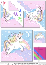 Cute Little Unicorn Scalloped Corner Stacker