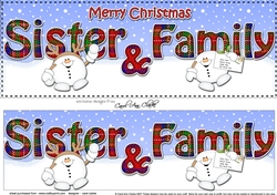 Large DL Merry Christmas SISTER & FAMILY 3D decoupage