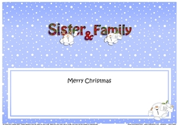 Large DL Merry Christmas SISTER & FAMILY insert