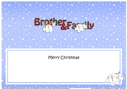 Large DL Merry Christmas BROTHER & FAMILY insert