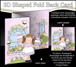 3D Shaped No-Hole Fold Back Mini Kit - Country Cottage Girlz Zoe has Yummy Cupcakes
