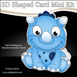 3D Shaped Card Kit - Cute Little Kyouryuu Dino