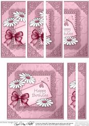 Daisies on Metallic Lace Quick Card with Side Stacker