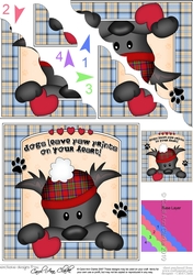Scalloped Corner Stacker - Dogs Leave Paw Prints - Scottie Dog Hamish