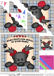 Scalloped Corner Stacker - Dogs Leave Paw Prints - Scottie Dog Maisie