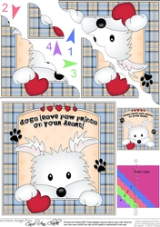 Scalloped Corner Stacker - Dogs Leave Paw Prints - Westie Dog Jock