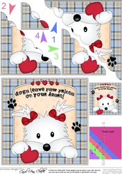 Scalloped Corner Stacker - Dogs Leave Paw Prints - Westie Dog Jess