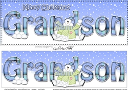 Large DL Merry Christmas GRANDSON 3D decoupage