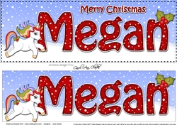 Large DL Merry Christmas MEGAN 3D decoupage