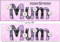 Large DL Happy Birthday MUM 3D decoupage