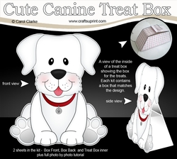 3D Cute Canine Treat Box Gift Set Mini Kit - Little White Labrador Dog Dash