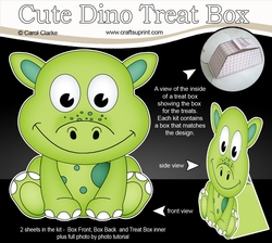 3D Cute Dino Treat Box Gift Set Mini Kit - Cute Little Denis Dino