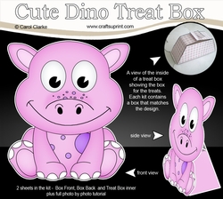 3D Cute Dino Treat Box Gift Set Mini Kit - Cute Little Denise Dino